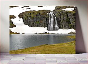 Πίνακας, Snowy Mountain Waterfall Καταρράκτης Snowy Mountain