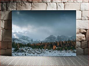 Πίνακας, Snowy Mountains and Forest Χιονισμένα Βουνά και Δάσος