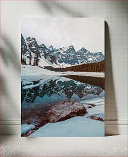 Πίνακας, Snowy Mountains and Reflection in Lake Χιονισμένα βουνά και αντανάκλαση στη λίμνη