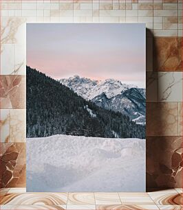 Πίνακας, Snowy Mountains at Dawn Χιονισμένα Βουνά την Αυγή