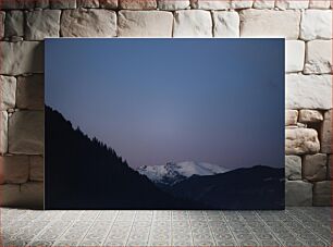 Πίνακας, Snowy Mountains at Dusk Χιονισμένα βουνά στο σούρουπο