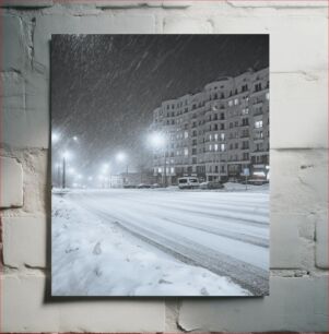 Πίνακας, Snowy Night in the City Χιονισμένη νύχτα στην πόλη