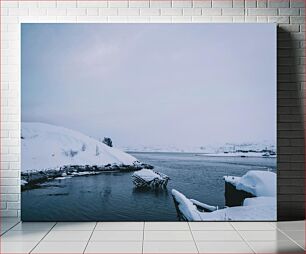 Πίνακας, Snowy River with Shipwreck Χιονισμένο Ποτάμι με Ναυάγιο