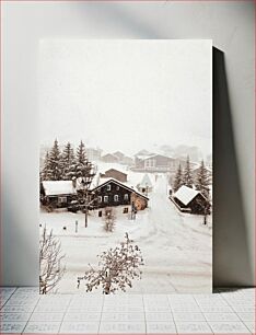 Πίνακας, Snowy Village Landscape Χιονισμένο Χωριό Τοπίο