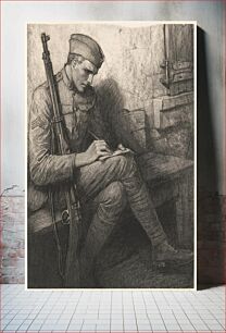 Πίνακας, Soldier writing letter (1919) by Wladyslaw Theodore Benda