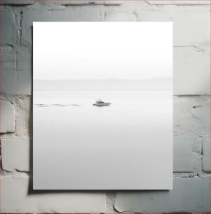 Πίνακας, Solitary Boat on Misty Sea Μοναχικό σκάφος στην ομιχλώδη θάλασσα