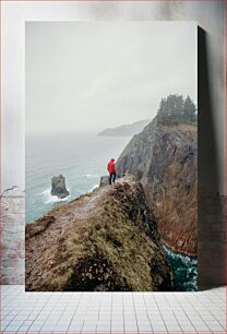 Πίνακας, Solitary Figure on Cliff Edge Μοναχική Φιγούρα στο Cliff Edge