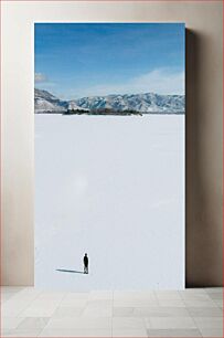 Πίνακας, Solitary Figure on Snowy Landscape Μοναχική φιγούρα σε χιονισμένο τοπίο