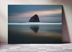 Πίνακας, Solitary Rock in Tranquil Sea Μοναχικός βράχος στην ήρεμη θάλασσα