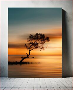 Πίνακας, Solitary Tree at Sunset Μοναχικό δέντρο στο ηλιοβασίλεμα