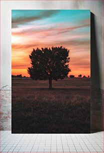 Πίνακας, Solitary Tree at Sunset Μοναχικό δέντρο στο ηλιοβασίλεμα