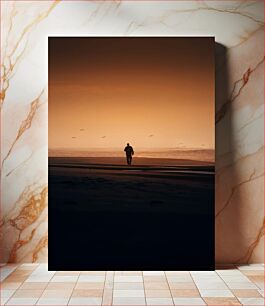 Πίνακας, Solitary Walk on the Beach at Sunset Μοναχικός περίπατος στην παραλία στο ηλιοβασίλεμα