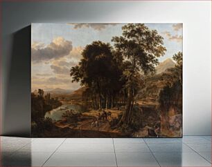 Πίνακας, Southern landscape, sunset time by Johannes Lingelbach