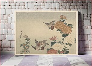 Πίνακας, Sparrows and Chrysanthemums