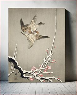 Πίνακας, Sparrows and Plum Blossoms by Ohara Shōson