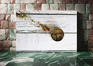 Πίνακας, Spilled Spice on Wooden Surface Χυμένο μπαχαρικό σε ξύλινη επιφάνεια