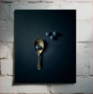 Πίνακας, Spoon with Blueberries Κουτάλι με βατόμουρα