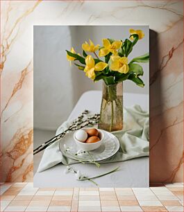 Πίνακας, Spring Flowers and Eggs Ανοιξιάτικα λουλούδια και αυγά