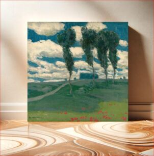 Πίνακας, Spring landscape with poplar trees, Alois Kalvoda