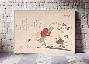 Πίνακας, Spring Rain Collection (Harusame shū), vol. 2: Cut Flowers: Clematis, Bush Clover, Iris, Camellia, and Azalea by Kubo Shunman