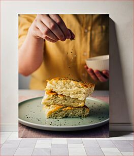 Πίνακας, Sprinkling Herbs on Bread Πασπαλίζοντας βότανα στο ψωμί