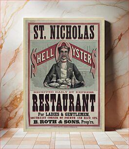 Πίνακας, St. Nicholas Restaurant. Shell oysters received daily by express. ... B. Roth & Sons, prop'rs / C.N. Morris, engraver & printer, Cin