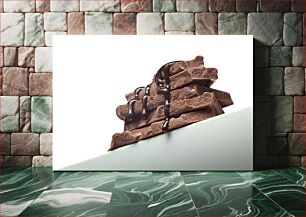 Πίνακας, Stack of Chocolate with Melted Topping Στοίβα σοκολάτας με λιωμένη επικάλυψη