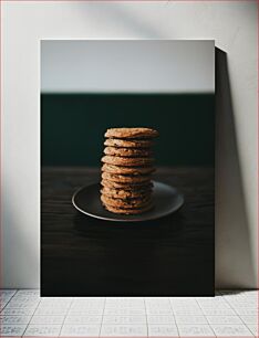 Πίνακας, Stack of Cookies on a Plate Στοίβα από μπισκότα σε ένα πιάτο