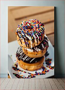 Πίνακας, Stack of Donuts with Sprinkles Στοίβα από ντόνατς με ψεκασμούς