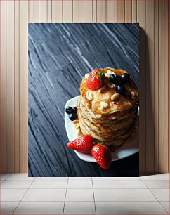 Πίνακας, Stack of Pancakes with Berries Στοίβα από τηγανίτες με μούρα