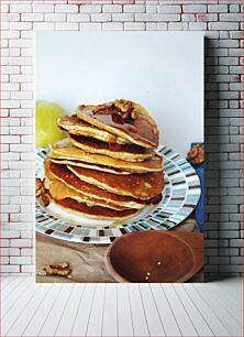 Πίνακας, Stack of Pancakes with Walnuts Στοίβα από τηγανίτες με καρύδια