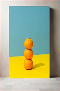 Πίνακας, Stacked Oranges on Colorful Background Στοιβαγμένα πορτοκάλια σε πολύχρωμο φόντο