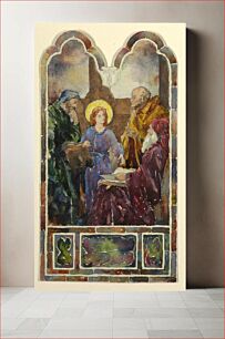 Πίνακας, Stained glass window: Young Christ among the doctors, John C Wolf