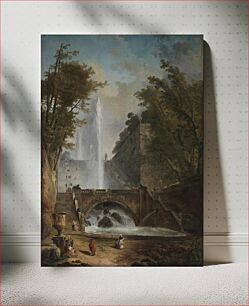 Πίνακας, Stair and Fountain in the Park of a Roman Villa by Hubert Robert
