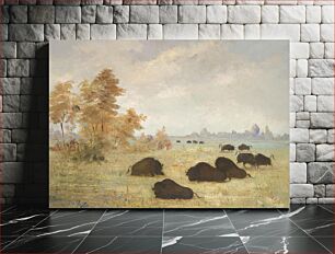 Πίνακας, Stalking Buffalo, Arkansas by George Catlin