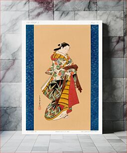 Πίνακας, Standing Courtesan, Japanese woman painting by G.A. Audsley-Japanese illustration