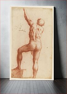 Πίνακας, Standing semi-nude male seen from behind with his left arm raised by Filippo Esegrenio