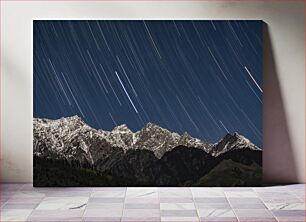 Πίνακας, Star Trails Over Mountain Range Αστρικά μονοπάτια πάνω από την οροσειρά