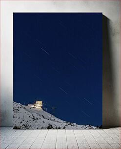 Πίνακας, Star Trails Over Snowy Mountain Station Star Trails Over Snowy Mountain Station