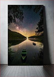 Πίνακας, Starlit Night Over Calm Lake Αστρόφωτη νύχτα πέρα ​​από την ήρεμη λίμνη