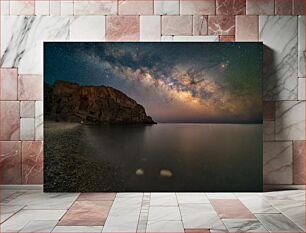 Πίνακας, Starlit Seaside Cliff Αστρικό παραθαλάσσιο βράχο