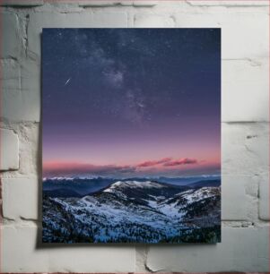 Πίνακας, Starry Mountain Landscape at Dusk Έναστρο ορεινό τοπίο στο σούρουπο