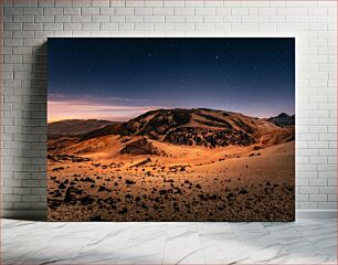 Πίνακας, Starry Night Desert Landscape Τοπίο ερήμου έναστρης νύχτας
