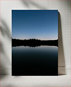 Πίνακας, Starry Night Over Calm Lake Έναστρη νύχτα πάνω από την ήρεμη λίμνη