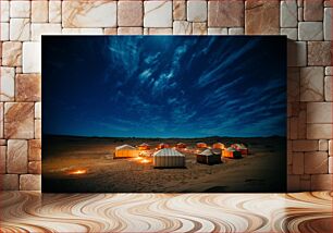 Πίνακας, Starry Night over Desert Camps Έναστρη νύχτα πάνω από κατασκηνώσεις στην έρημο