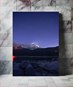 Πίνακας, Starry Night Over Mountain Lake Έναστρη νύχτα πάνω από τη λίμνη του βουνού