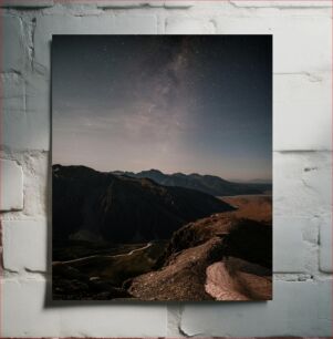 Πίνακας, Starry Night Over Mountain Landscape Έναστρη νύχτα πάνω από το ορεινό τοπίο