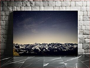 Πίνακας, Starry Night Over Snow-Capped Mountains Έναστρη νύχτα πάνω από χιονισμένα βουνά