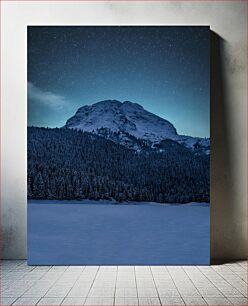 Πίνακας, Starry Night Over Snowy Mountain Έναστρη νύχτα πάνω από το χιονισμένο βουνό