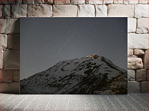 Πίνακας, Starry Night Over Snowy Mountain Έναστρη νύχτα πέρα ​​από το χιονισμένο βουνό